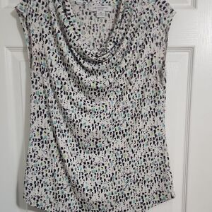 Liz Claiborne Women's Patterned Blouse - Black, Green, White